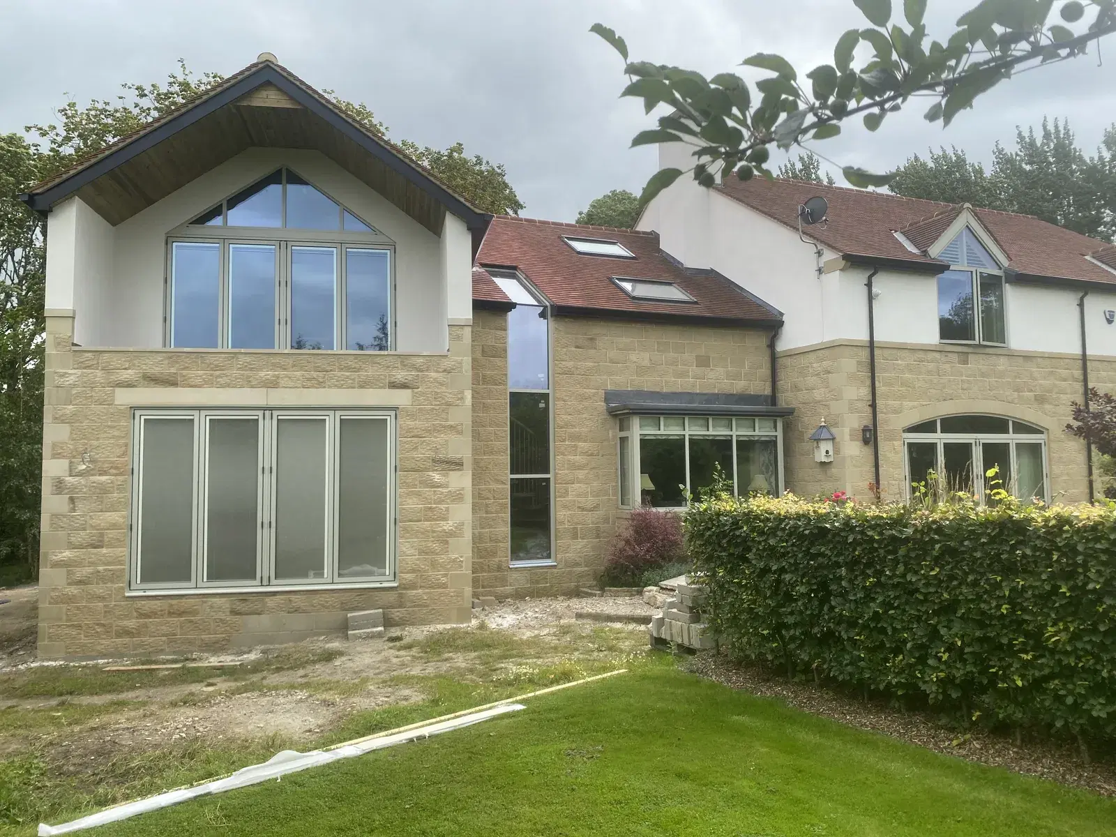Aluminium glazing fitted to a domestic extension.