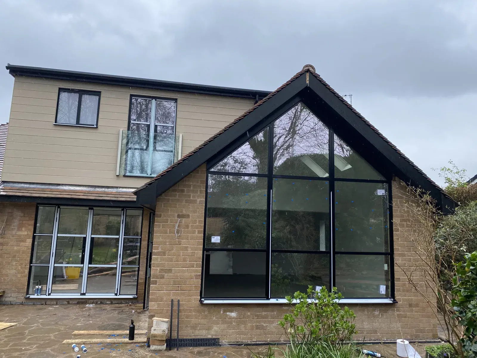 Aluminium windows and doors on a completed home.